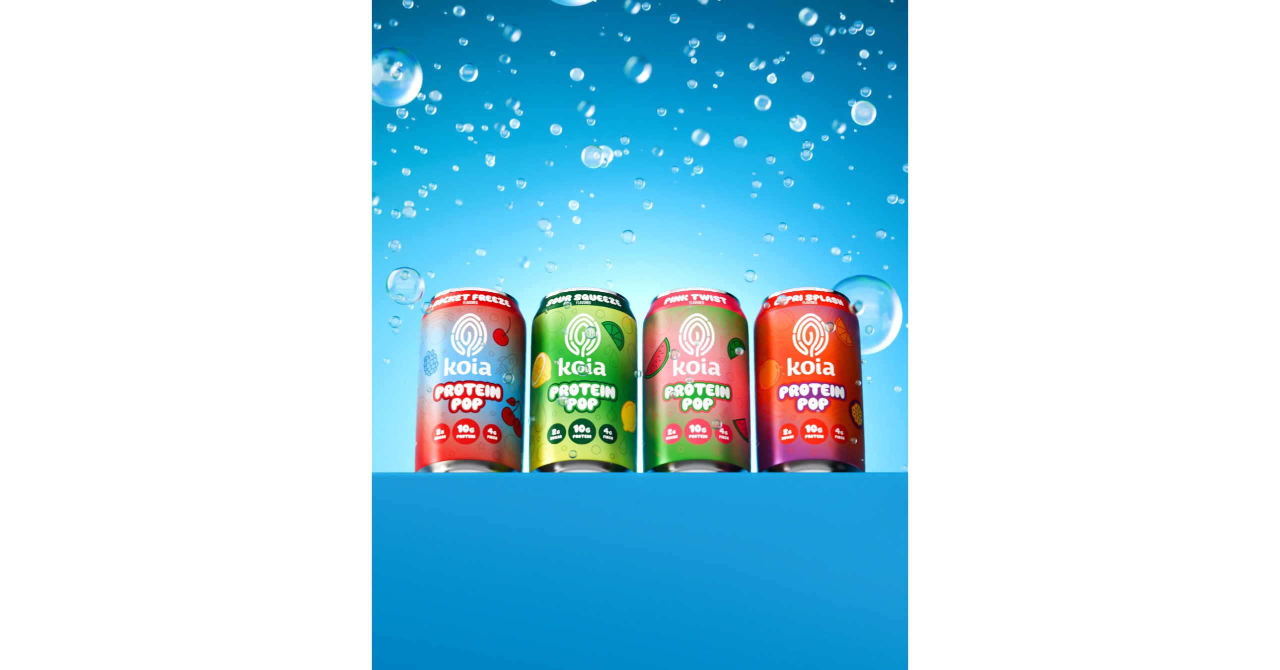 Koia Marks the Next Phase of Protein Category Leadership as it Enters into Clear Protein with the Launch of Protein Pop 1 Koia BeverageScenes PotrudedLineup IMG 1080x1350 V4B scaled